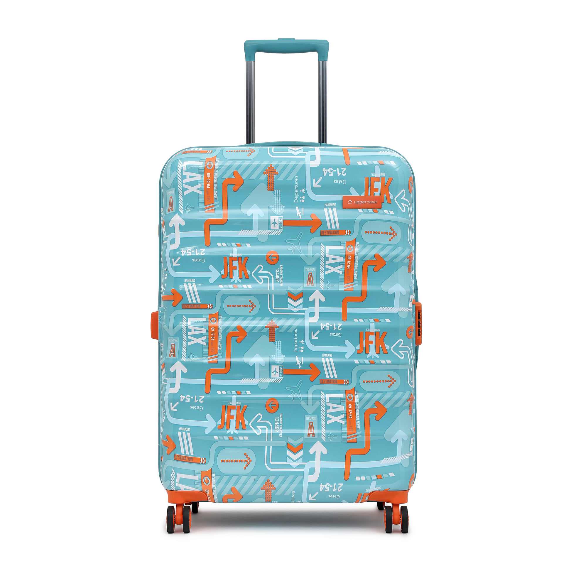uppercase JFK (Large) 75cm | Hardsided Check-in Trolley Bag for travel |  Sustainable Eco Polycarbonate Printed Luggage | 8 Wheel Trolley Bag 