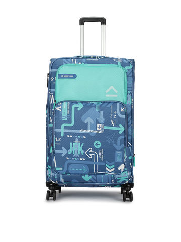 uppercase JFK Large Check in 77cms Combination Lock Soft Trolley Bag Denim Blue
