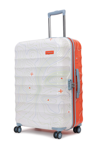uppercase Topo Large Checkin 76cm TSA Lock 8 Wheel Hard Trolley Bag Orange White