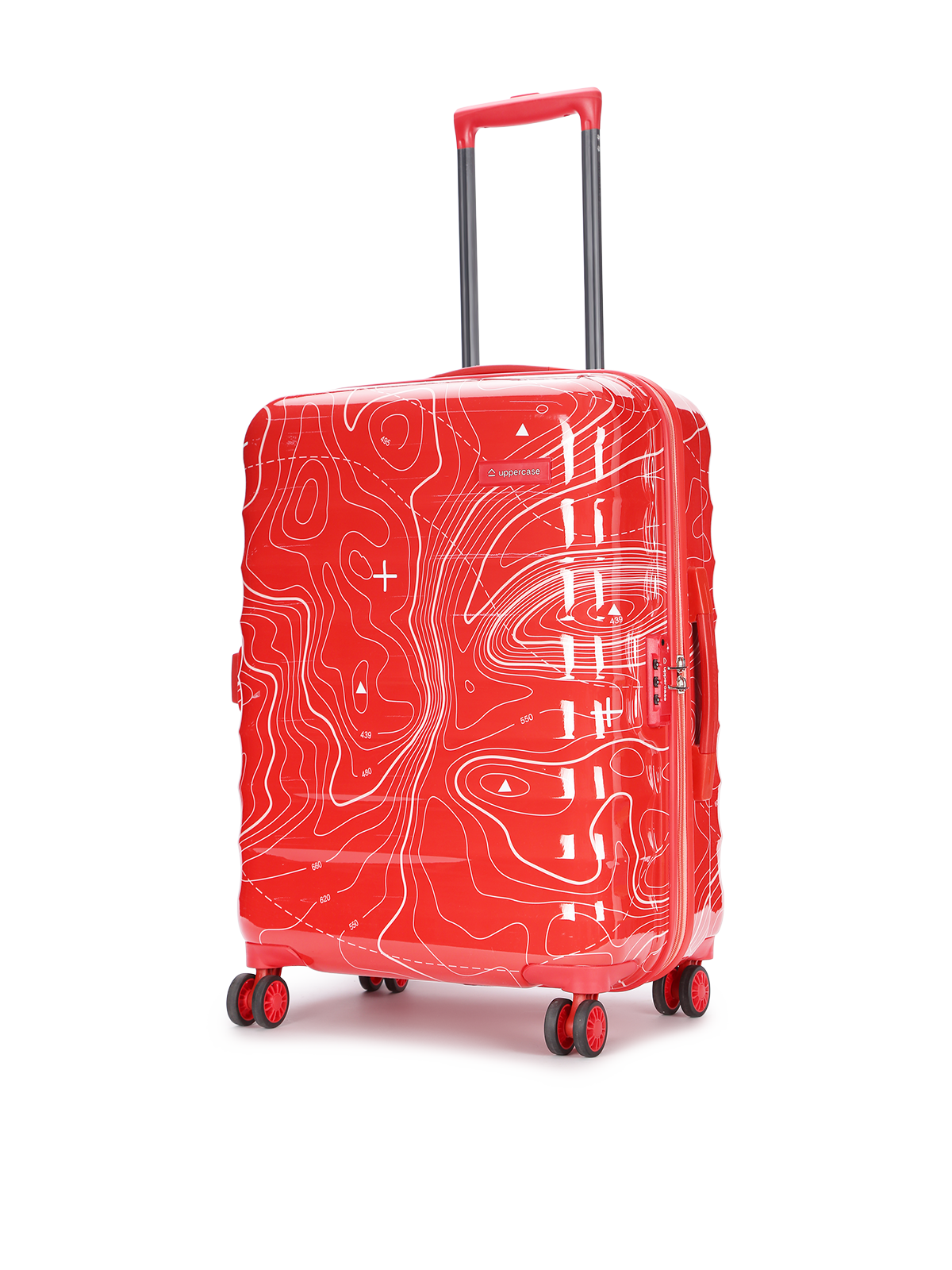 uppercase Topo Celeb Medium Check in 66cm TSA Lock 8 Wheels Hard Trolley Bag Red