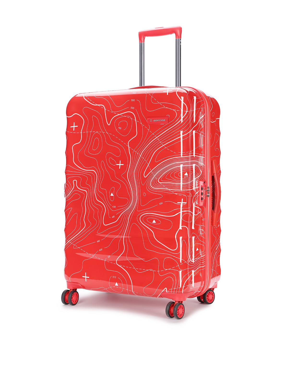uppercase Topo Celeb Large Check in 76cm TSA Lock 8 Wheels Hard Trolley Bag Red