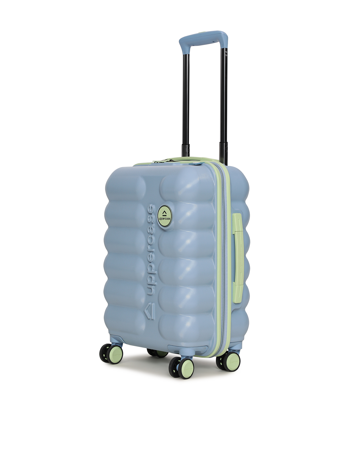 uppercase Astro 56cm (Small) | Cabin Trolley Bag | Sustainable Hardsided Luggage | Dual Wheel Suitcase | Flushed TSA Lock & Anti-Theft Zippers | Suitcase for Men & Women | 2000 Days Warranty (Powder Blue)