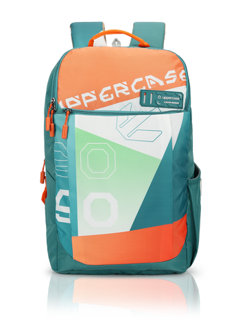 uppercase Campus 2501 Sustainable School Backpack | 2025 Collection | Well - Padded, Double Compartment with File Sleeve, Organizers, Side Bottle Pocket| For Boys & Girls | 500 Days Warranty | Teal