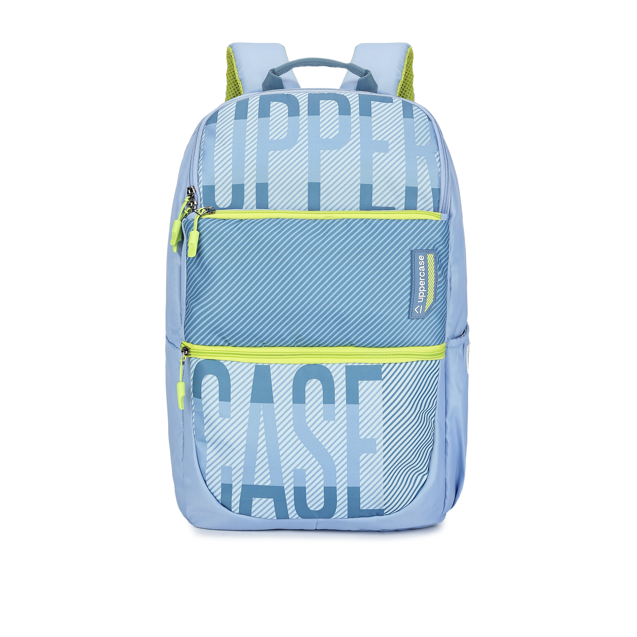 uppercase Campus 2503 Sustainable School Backpack | 2025 Collection | Well - Padded, Double Compartment with File Sleeve, Organizers, Side Bottle Pocket| For Boys & Girls | 500 Days Warranty | Blue