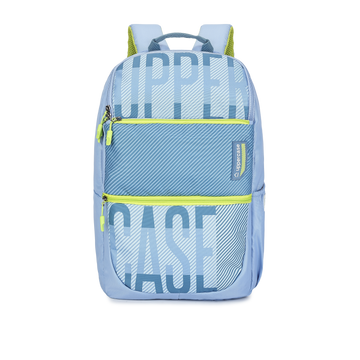 uppercase Campus 2503 Sustainable School Backpack | 2025 Collection | Well - Padded, Double Compartment with File Sleeve, Organizers, Side Bottle Pocket| For Boys & Girls | 500 Days Warranty | Blue