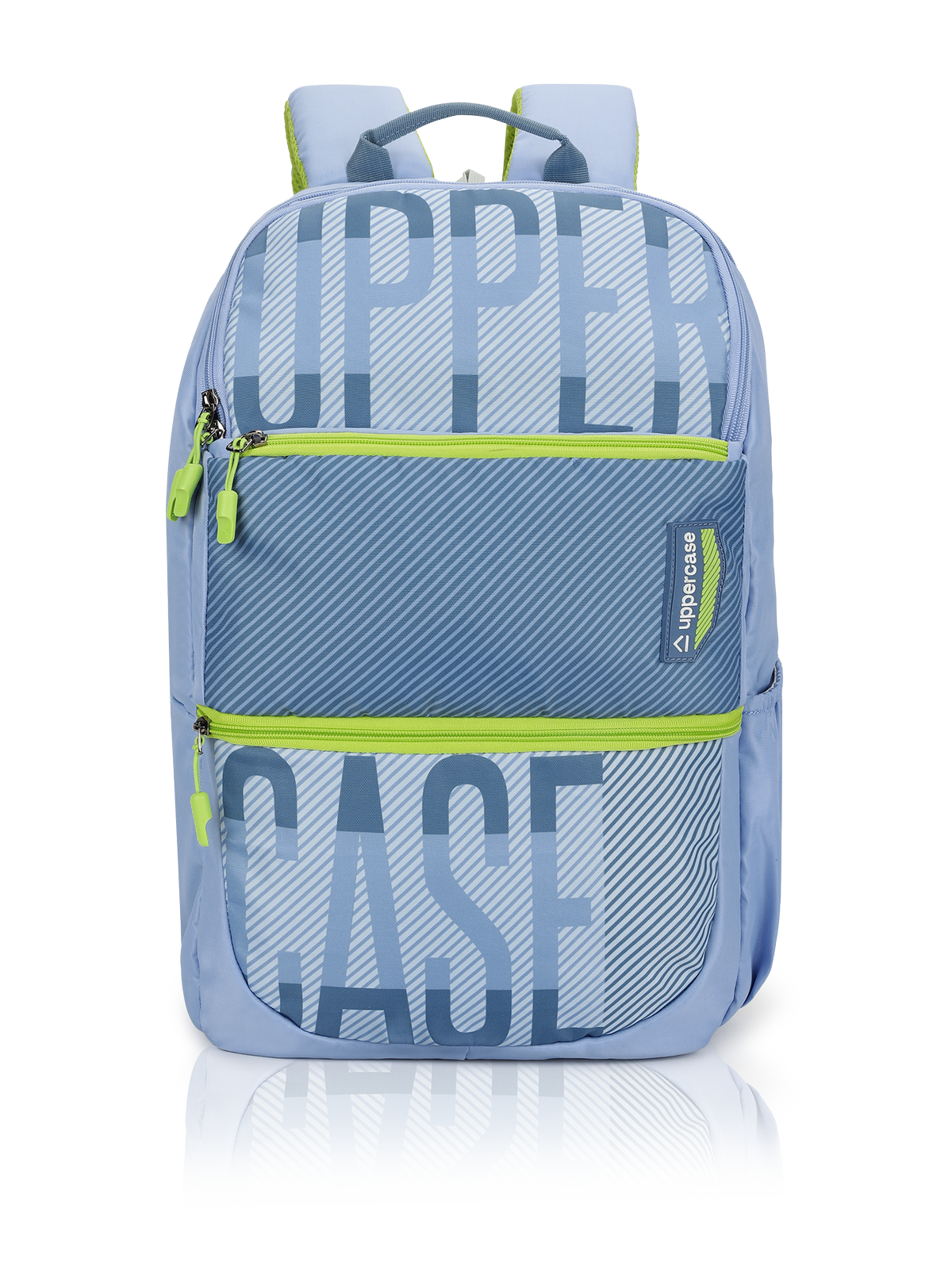 uppercase Campus 2503 Sustainable School Backpack | 2025 Collection | Well - Padded, Double Compartment with File Sleeve, Organizers, Side Bottle Pocket| For Boys & Girls | 500 Days Warranty | Blue