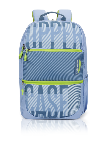 uppercase Campus 2503 Sustainable School Backpack | 2025 Collection | Well - Padded, Double Compartment with File Sleeve, Organizers, Side Bottle Pocket| For Boys & Girls | 500 Days Warranty | Blue