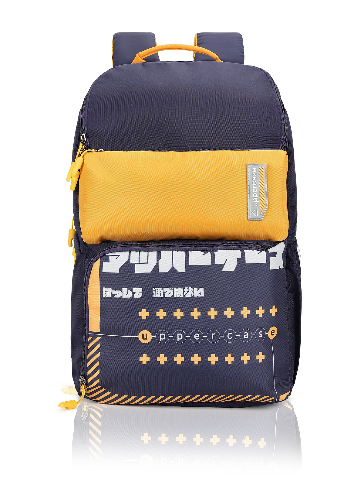 uppercase Campus 2506 Sustainable School Backpack | 2025 Collection | Well - Padded, Double Compartment with File Sleeve, Organizers, Side Bottle Pocket| For Boys & Girls | 500 Days Warranty | Blue