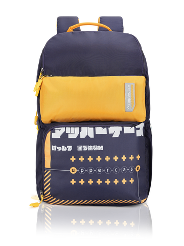 uppercase Campus 2506 Sustainable School Backpack | 2025 Collection | Well - Padded, Double Compartment with File Sleeve, Organizers, Side Bottle Pocket| For Boys & Girls | 500 Days Warranty | Blue