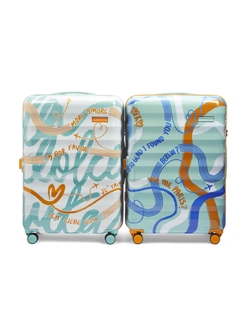 Serendipity Turquoise & Apricot Set of 2 Large Trolley