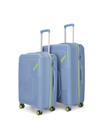 Graphite Hard Luggage Trolley Bag Set of 2 (M+L) Blue Bonanza