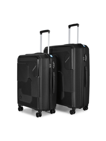 Graphite Hard Luggage Trolley Bag Set of 2 (M+L) Noir Signature