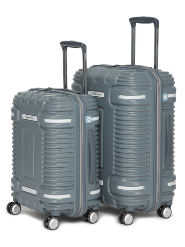 uppercase Ridge Trolley Bag Set of 2 (M+L) |Hardsided Polycarbonate Cabin & Check-in Luggage |8 Wheel Suitcase |TSA Lock & Anti Theft Zippers |Suitcase for Men and Women| 2000 Days Warranty (Blue)