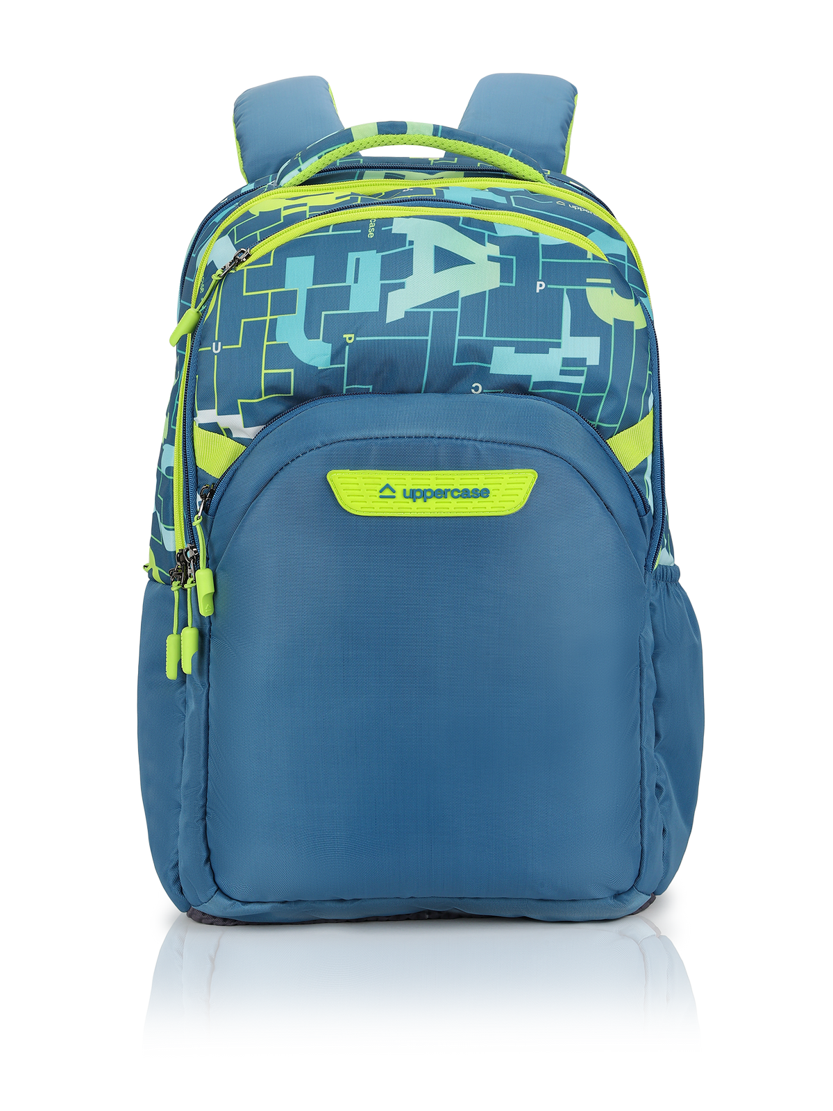 uppercase Pixel 2501 Sustainable 15.6" Laptop Backpack |2025 Collection|3 Compartments, Well-Padded, Rain Cover, Trolley Sleeve, Organisers, Side Bottle Pocket|For Boys & Girls| 500 Days Warranty | Teal