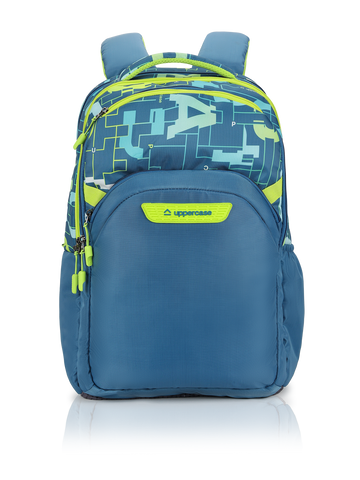 uppercase Pixel 2501 Sustainable 15.6" Laptop Backpack |2025 Collection|3 Compartments, Well-Padded, Rain Cover, Trolley Sleeve, Organisers, Side Bottle Pocket|For Boys & Girls| 500 Days Warranty | Teal