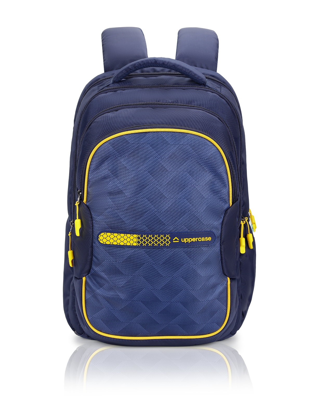 uppercase Pixel 2502 Sustainable 15.6" Laptop Backpack |2025 Collection|3 Compartments, Well-Padded, Rain Cover, Trolley Sleeve, Organisers, Side Bottle Pocket|For Boys & Girls| 500 Days Warranty | Blue