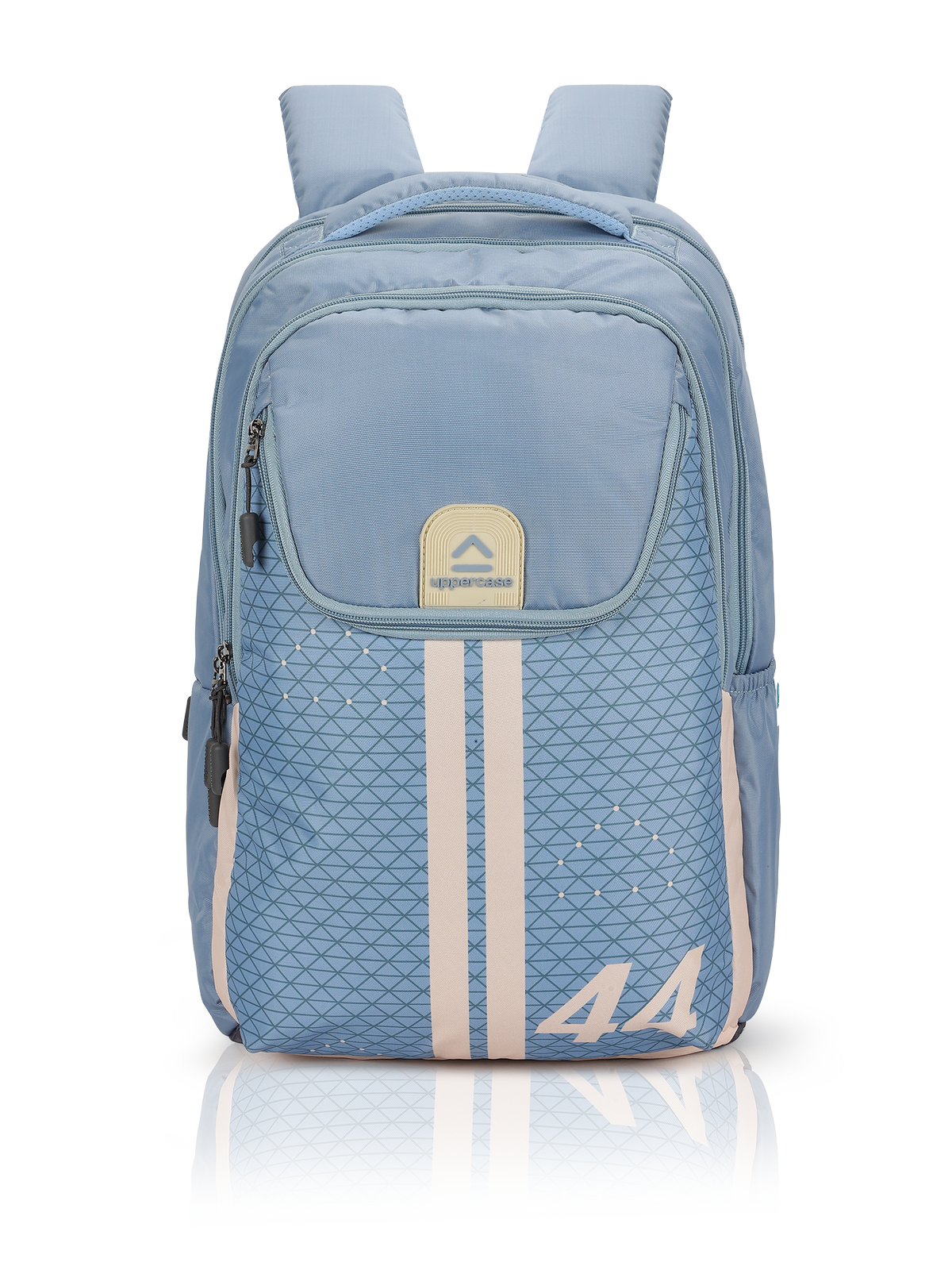 uppercase Pixel 2503 Sustainable 15.6" Laptop Backpack |2025 Collection|3 Compartments,Well-Padded, Rain Cover, Trolley Sleeve, Organisers|For Boys & Girls| 500 Days Warranty | Dusty Blue