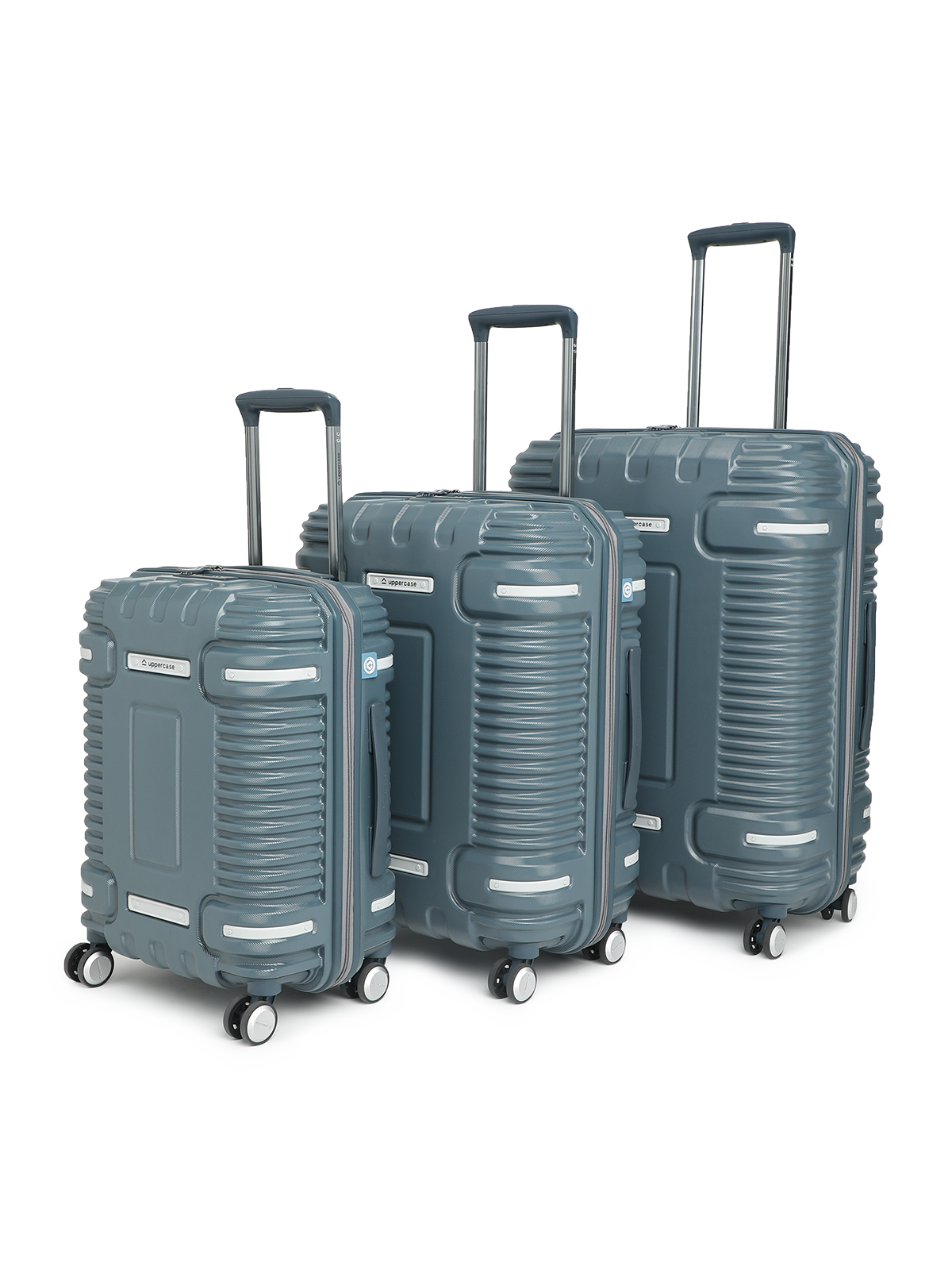 uppercase Ridge Cabin n Check in TSA Lock Hard Trolley Bags Set of 3 Black