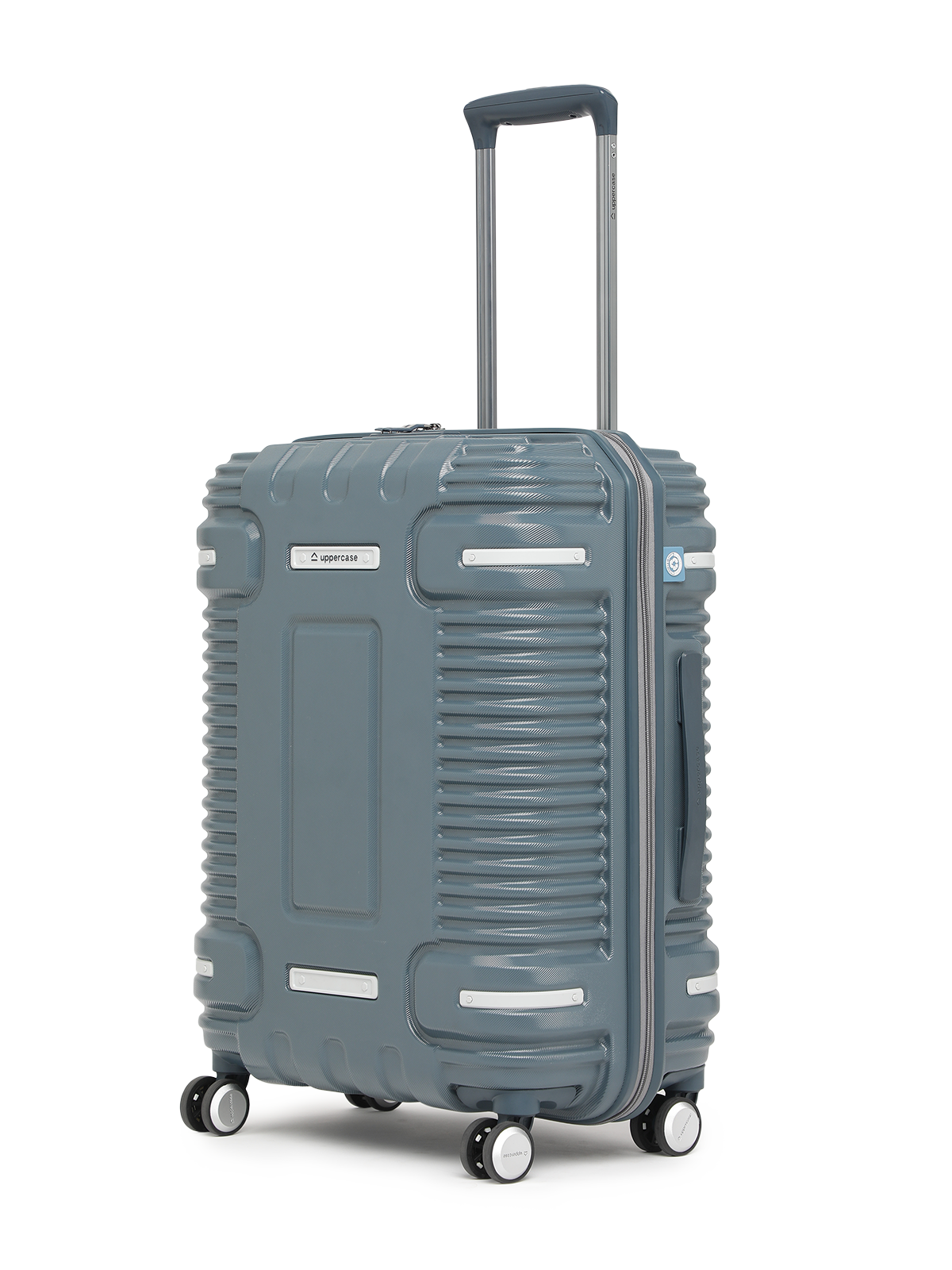 Trunk Hard Shell Ridges Ridge Hard Luggage Trolley Bag Medium Blue
