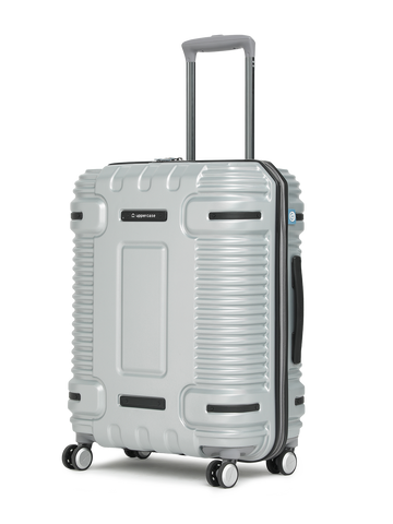 uppercase Ridge Medium Check in 66cm TSA Lock 8 Wheels Hard Trolley Bag Silver