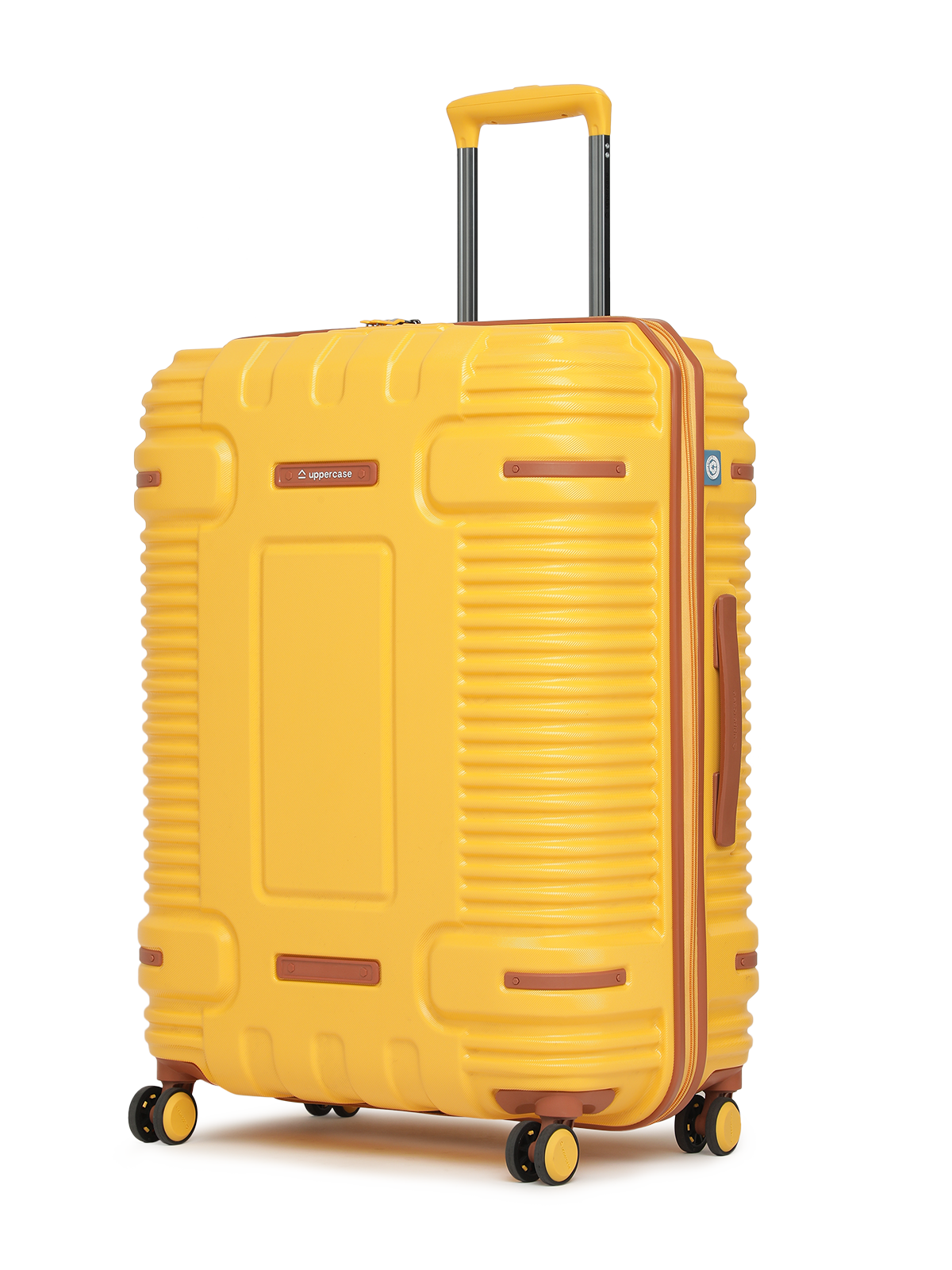 uppercase Ridge Large Check in 74cm TSA Lock 8 Wheels Hard Trolley Bag Yellow