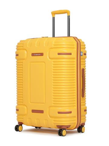 uppercase Ridge Large Check in 74cm TSA Lock 8 Wheels Hard Trolley Bag Yellow