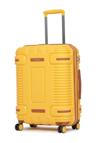 uppercase Ridge Medium Check in 66cm TSA Lock 8 Wheels Hard Trolley Bag Yellow