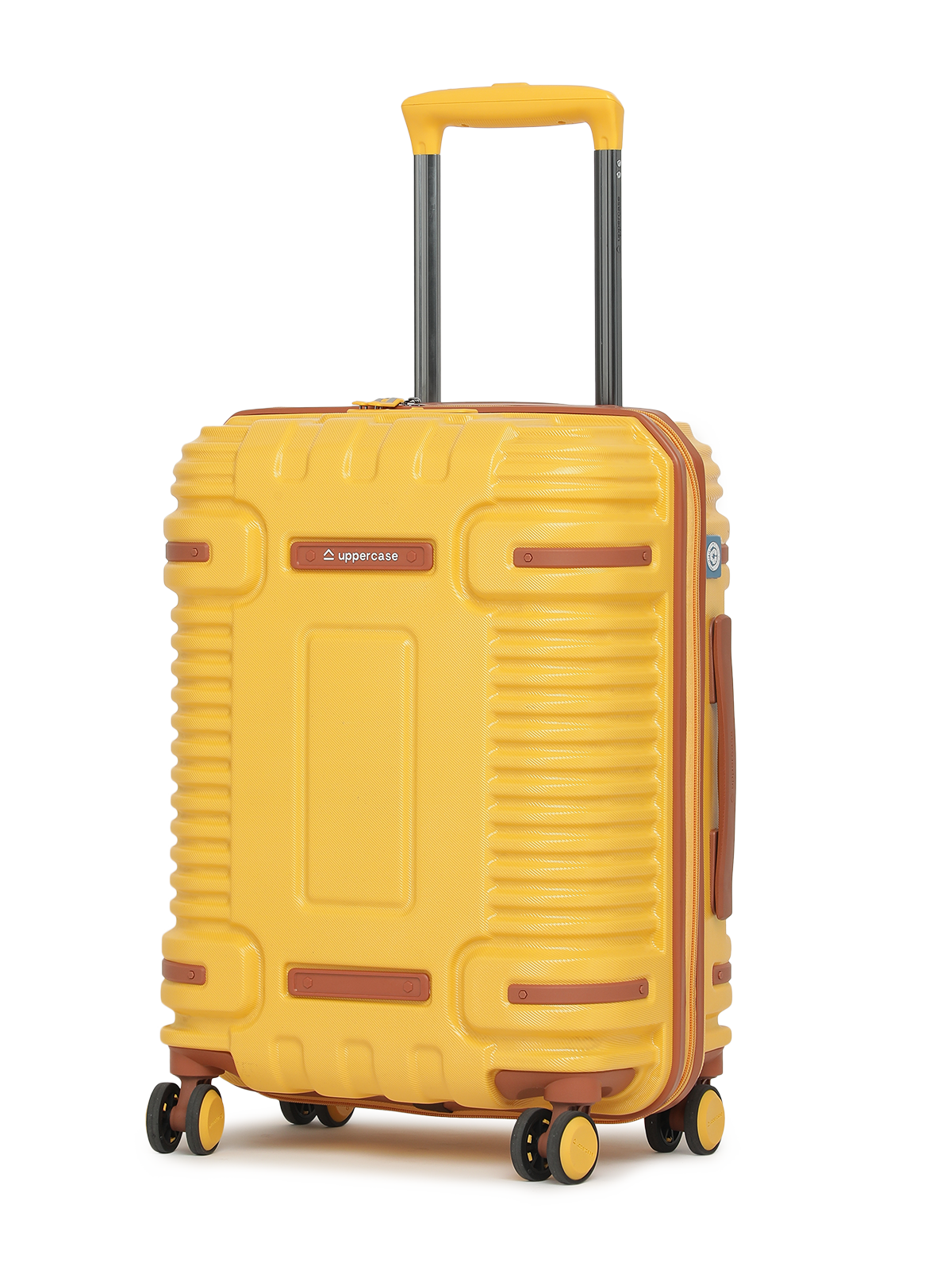 uppercase Ridge Small Cabin 55cm TSA Lock 8 Wheels Hard Trolley Bag Yellow