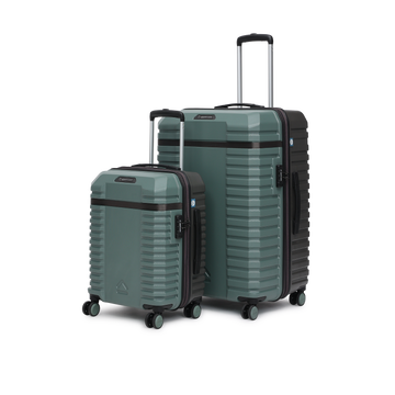 uppercase Blaze (S+L) Set of 2 8-Wheel Trolley Luggage, Durable Suitcase with Combination Lock, Inbuilt Laundry Compartment Suitcase for Unisex, 2000 Days Warranty (Green)