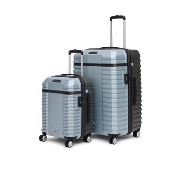 uppercase Blaze (S+L) Set of 2 8-Wheel Trolley Luggage, Durable Suitcase with Combination Lock, Inbuilt Laundry Compartment Suitcase for Unisex, 2000 Days Warranty (Silver)