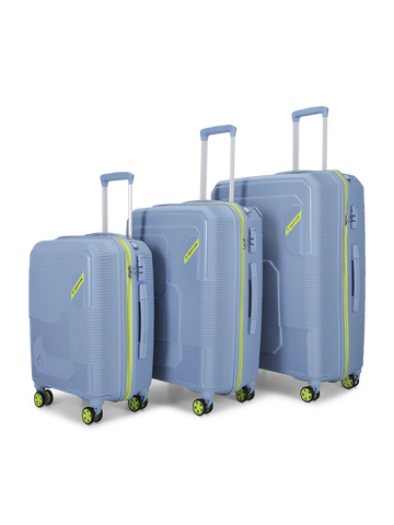 Graphite Hard Luggage Trolley Bag Set of 3 (S+M+L) Blue Bonanza
