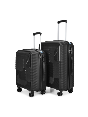 Graphite Hard Luggage Trolley Bag Set of 2 (S+M) Noir Signature