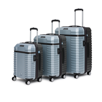 uppercase Blaze (S+M+L) Set of 3 8-Wheel Trolley Luggage, Durable Suitcase with Combination Lock, Inbuilt Laundry Compartment Suitcase for Unisex, 2000 Days Warranty (Silver)