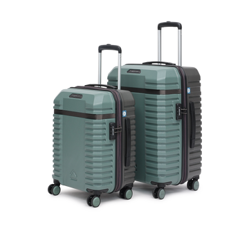 uppercase Blaze (S+M) Set of 2 8-Wheel Trolley Luggage, Durable Suitcase with Combination Lock, Inbuilt Laundry Compartment Suitcase for Unisex, 2000 Days Warranty (Green)