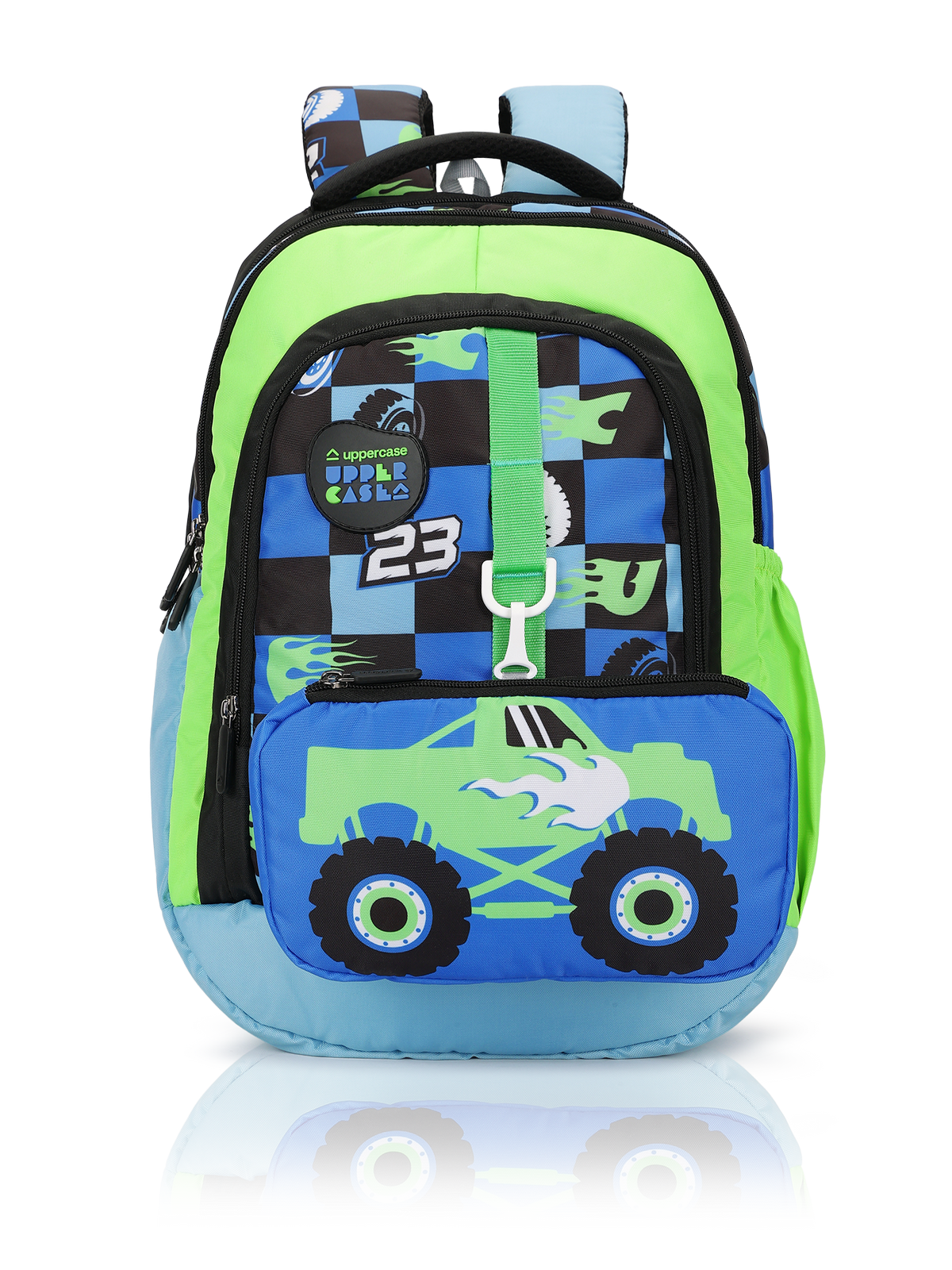 uppercase Sprout 2501 Sustainable School Backpack | 2025 Collection | Well-Padded, Double Compartment with Pencil Pouch, Organizers, Side Bottle Pocket| For Boys & Girls | 500 Days Warranty | Black