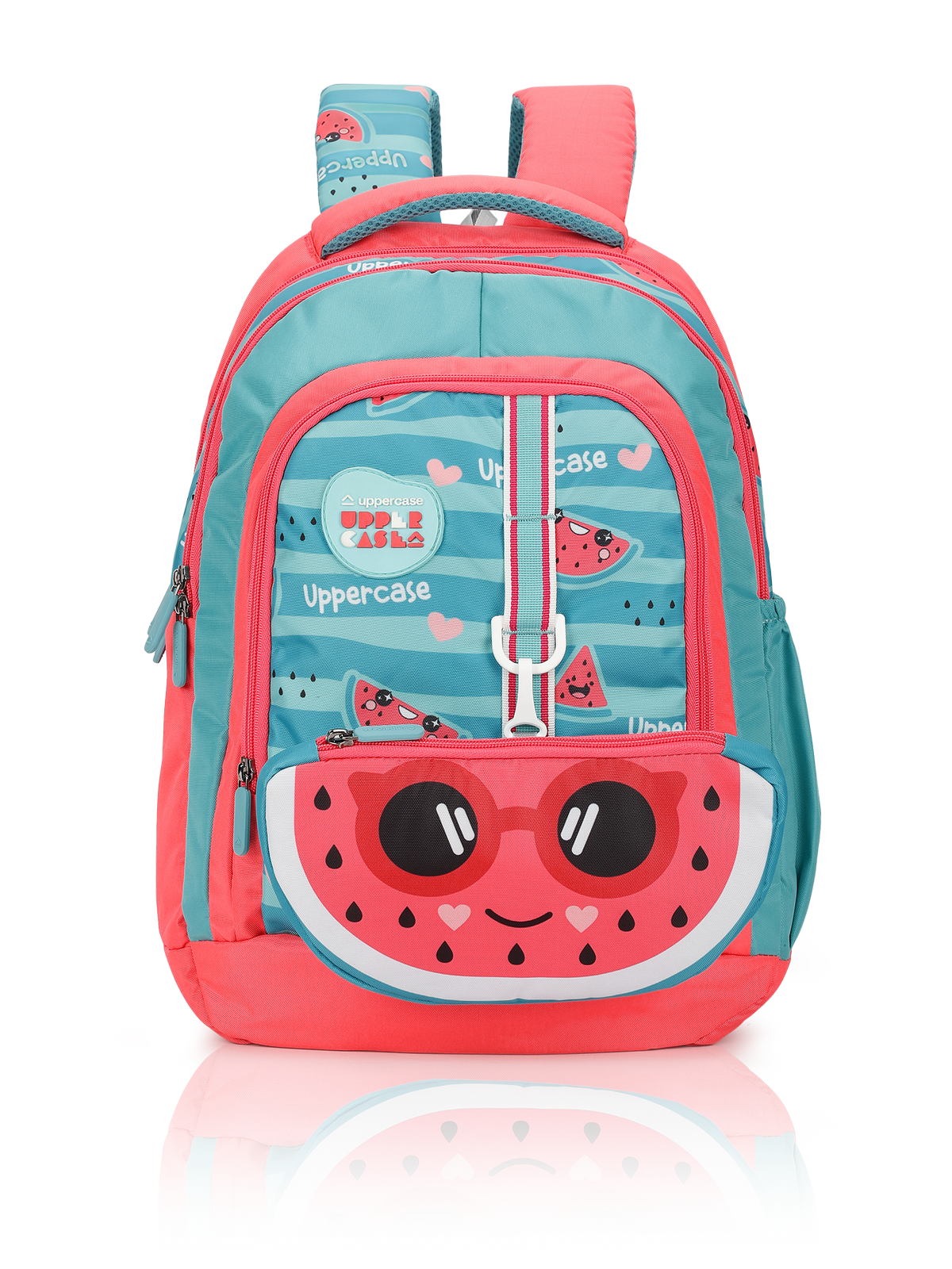 uppercase Sprout 2501 Sustainable School Backpack | 2025 Collection | Well-Padded, Double Compartment with Pencil Pouch, Organizers, Side Bottle Pocket| For Boys & Girls | 500 Days Warranty | Pink