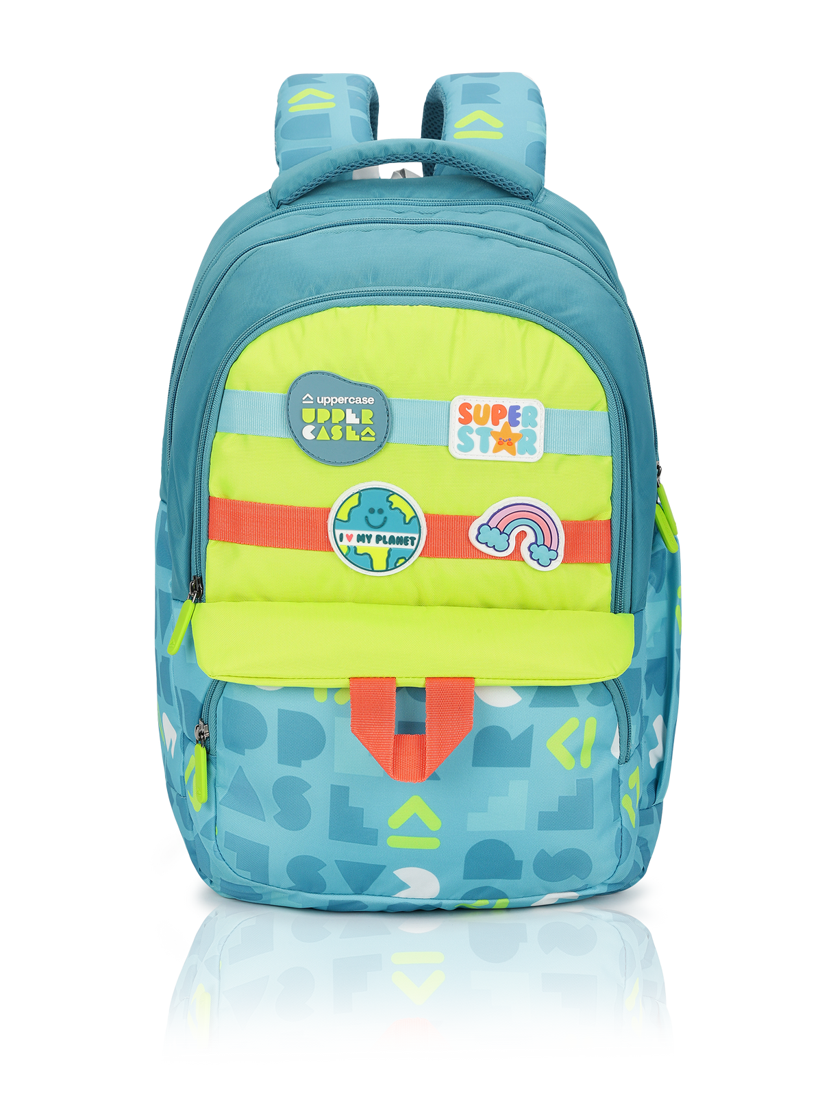 uppercase Sprout 2503 Sustainable School Backpack | 2025 Collection | Well-Padded, Double Compartment, Organizers, Side Bottle Pocket| For Boys & Girls | 500 Days Warranty | Teal