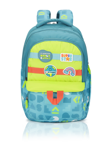 uppercase Sprout 2503 Sustainable School Backpack | 2025 Collection | Well-Padded, Double Compartment, Organizers, Side Bottle Pocket| For Boys & Girls | 500 Days Warranty | Teal