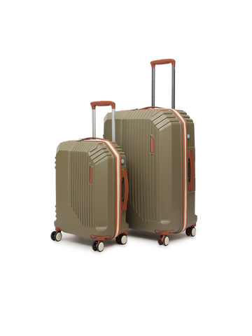 uppercase Vector Set of 2 (M+L), Check-in Sustainable Trolley Bag, Hardsided Anti-Scratch 8 Wheel Luggage, TSA Lock & Anti-Theft Zippers, Suitcase for Unisex, 2000 Days Warranty (Brown)