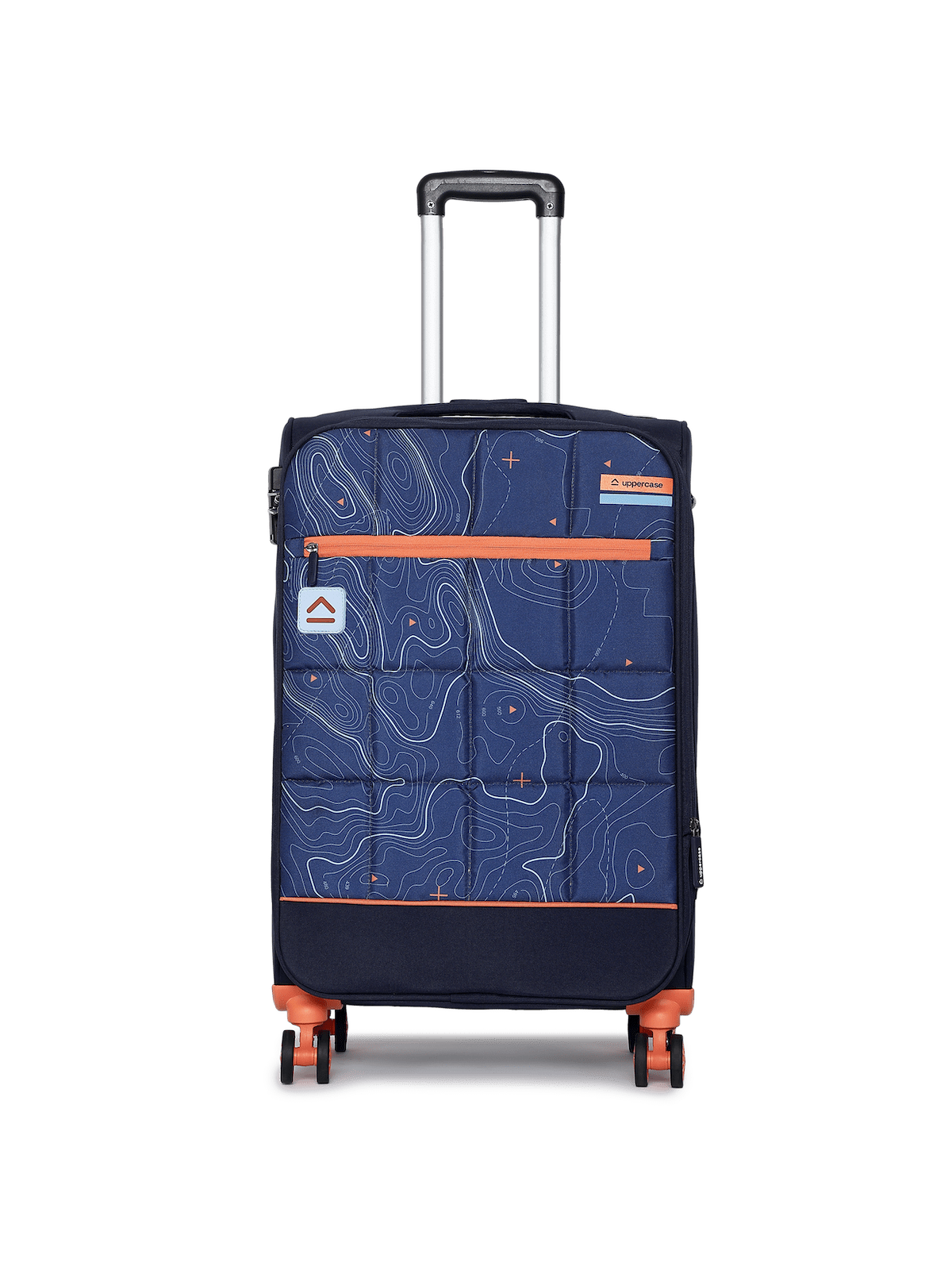 uppercase Topolite Medium Check in 68cms Combination Lock Soft Trolley Bag Blue