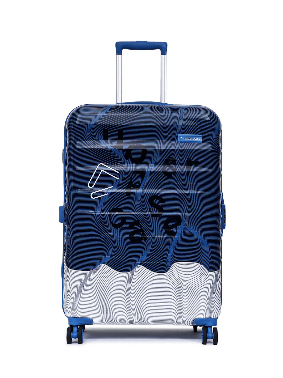 uppercase Ripple Large Check in 76cm Combination Lock Hard Trolley Bag Blue