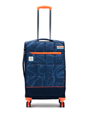 uppercase Topo Medium Check in 68cms TSA Lock 8 Wheels Soft Trolley Bag Blue