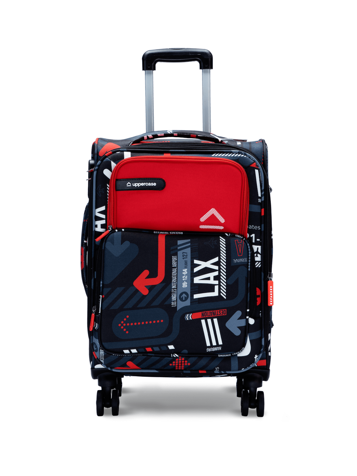 uppercase JFK Small Cabin 56cms Combination Lock Soft Trolley Bag Red