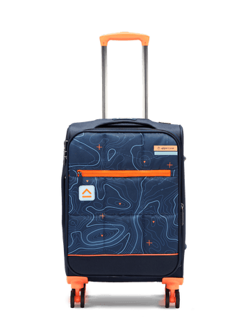 uppercase Topo Small Cabin 57cms TSA Lock 8 Wheels Soft Trolley Bag Blue