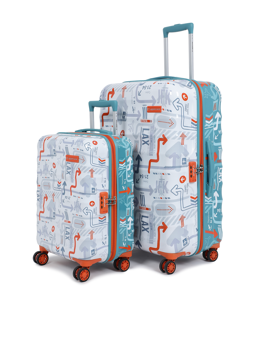 uppercase JFK Duo Cabin n Check in Number Lock Hard Trolley Bag Set of