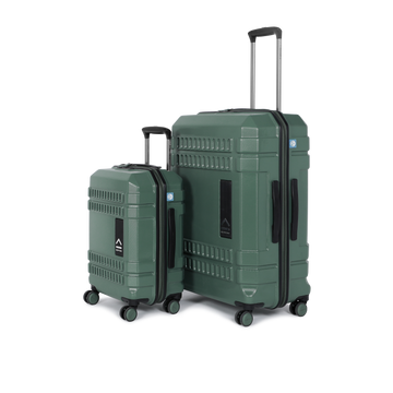 uppercase Bullet Cabin n Check in TSA Lock Hard Trolley Bag Set of 2 S+L Green
