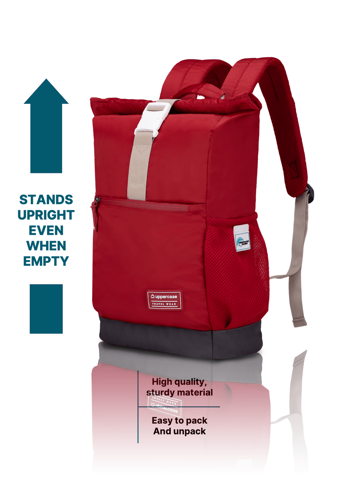 Roll Top Red Backpacks Durable and Stylish