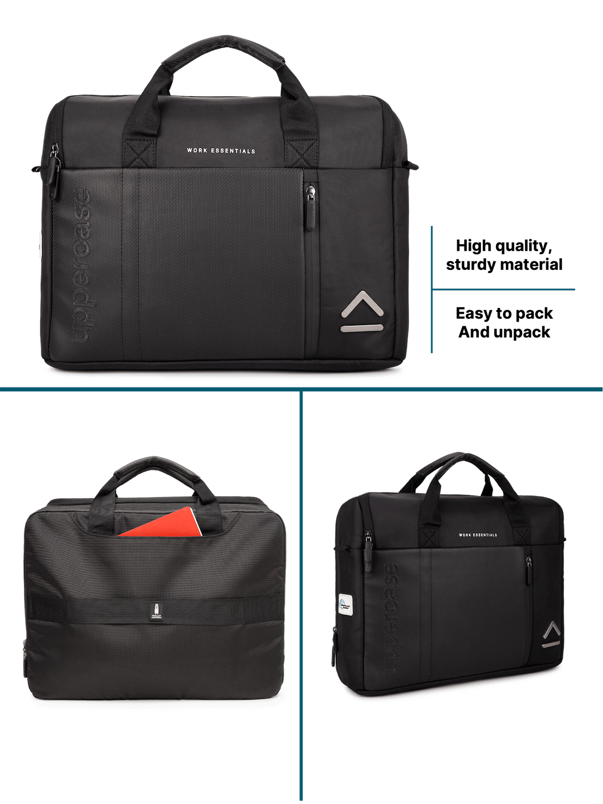 uppercase Omega 02 Laptop Messenger Bag Water Repellent Office Bag 14L Black