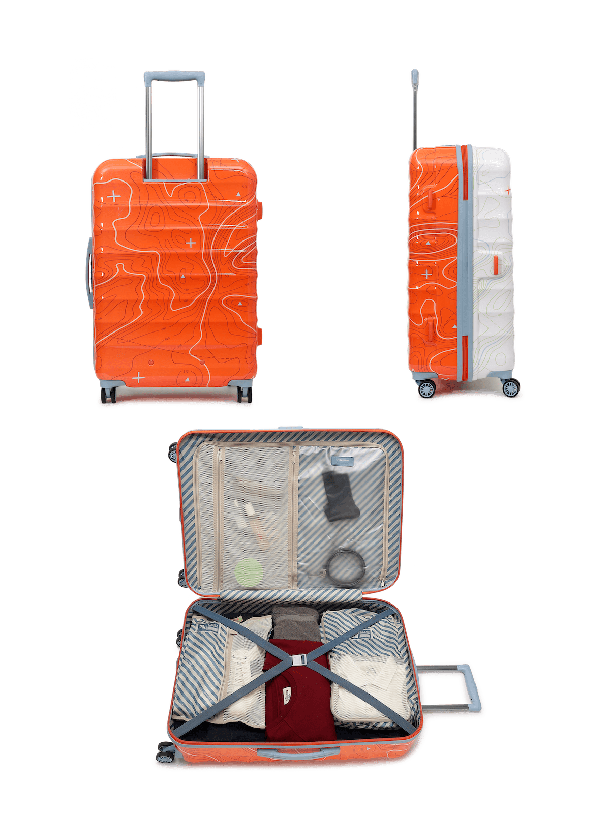Orange luggage set sales