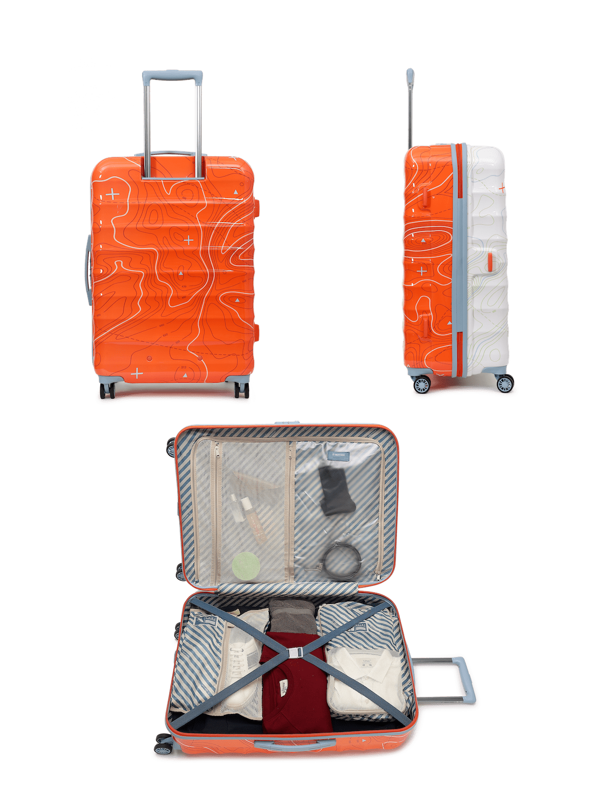 uppercase Topo (Small) 56cms | Hardsided Cabin Trolley Bag | Printed  Luggage | 8 Wheel Sustainable Travel Bag with TSA Lock & Anti-Theft Zippers  | Men